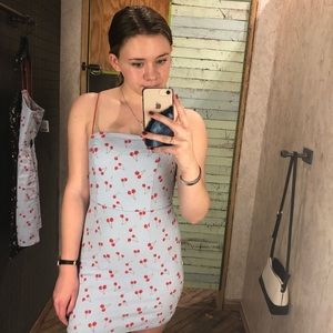 Urban Outfitters blue, cherry dress